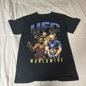 UFC Black Short Sleeve Tee with Blue and Gold Accents
